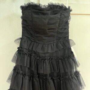 Black Tulle Strapless Dress